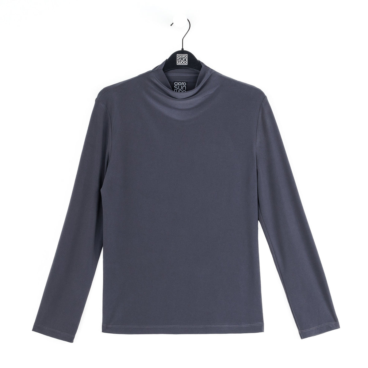 Mock Funnel Neck Top - Charcoal | Clara Sunwoo