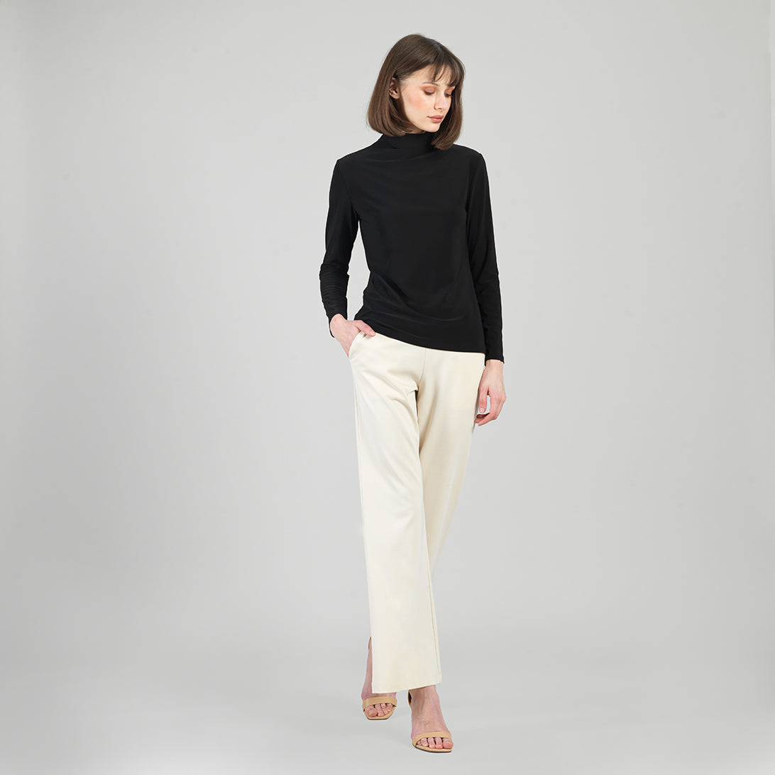 Mock Funnel Neck Top - Black | Clara Sunwoo