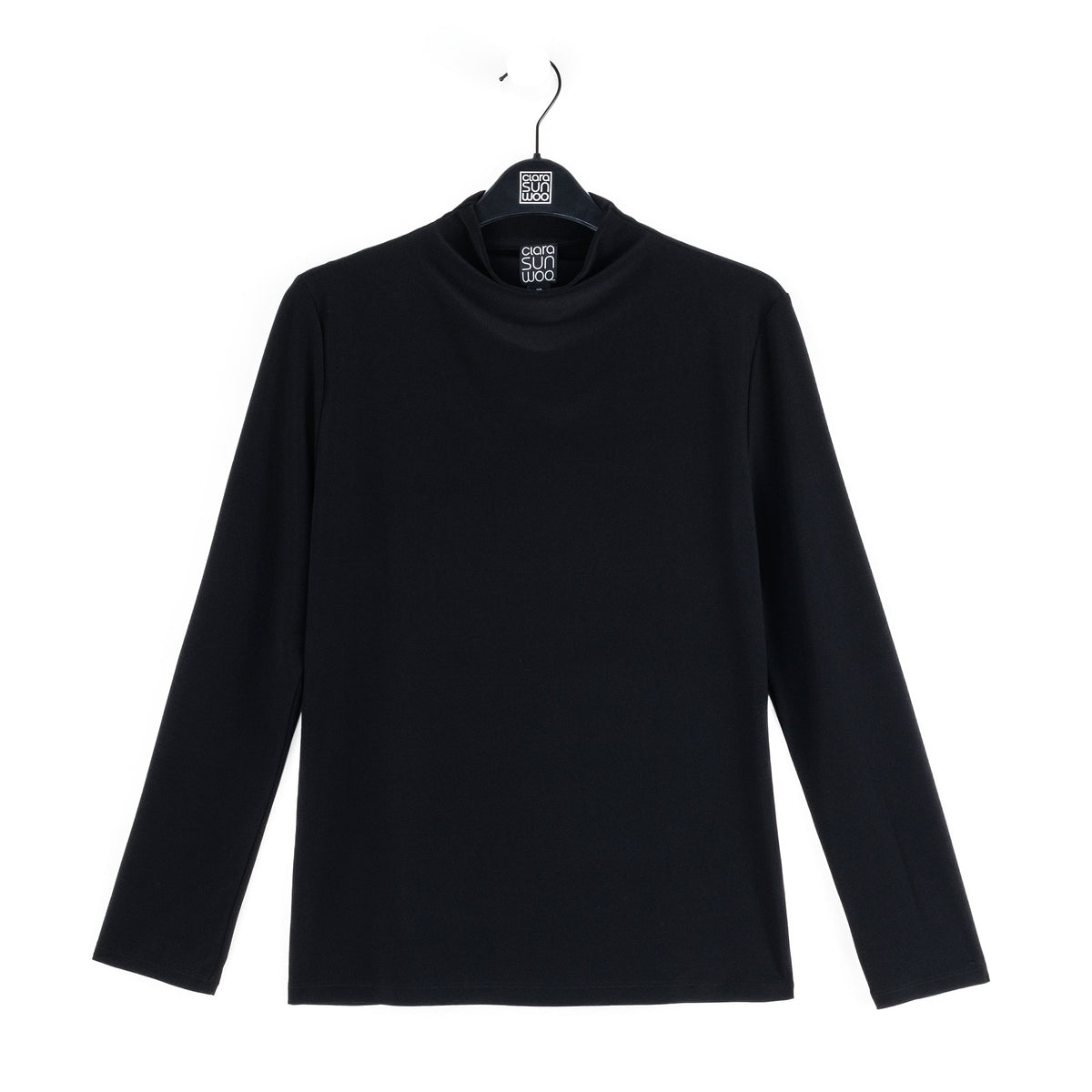 Mock Funnel Neck Top - Black | Clara Sunwoo