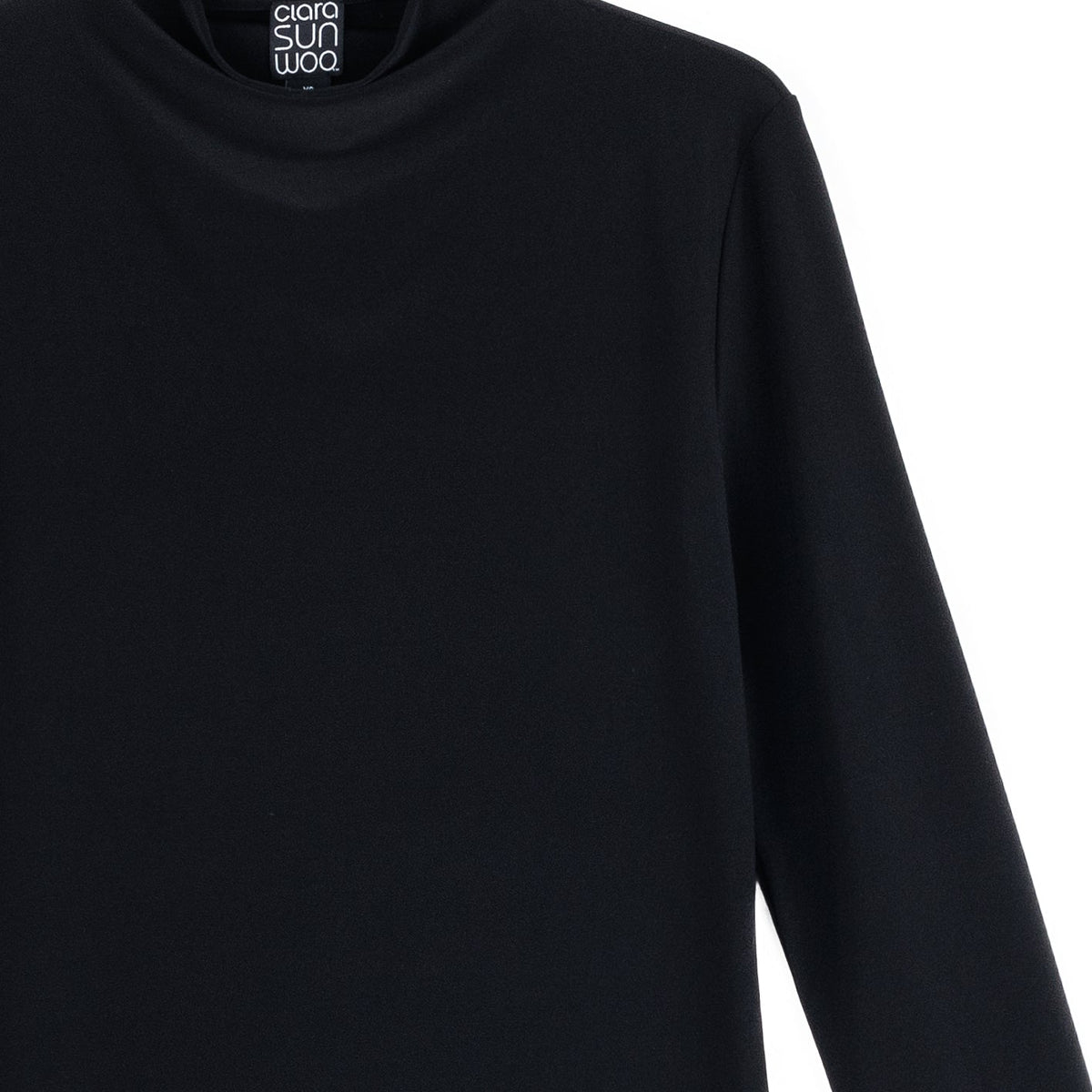 Mock Funnel Neck Top - Black | Clara Sunwoo
