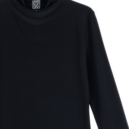 Mock Funnel Neck Top - Black | Clara Sunwoo