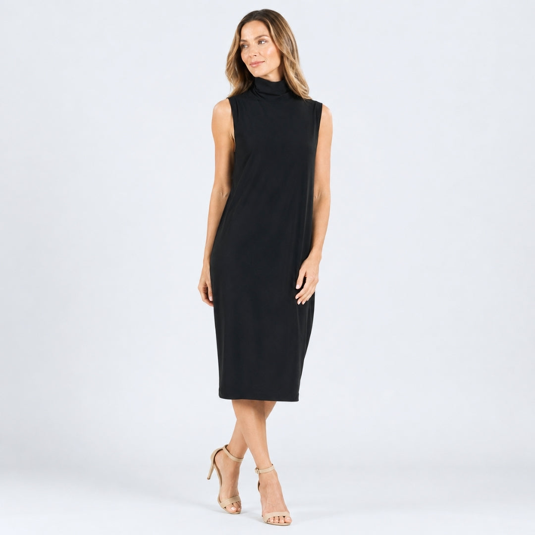 Signature Mock Neck Midi Dress - Black - Final Sale! | Clara Sunwoo