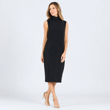 Signature Mock Neck Midi Dress - Black - Final Sale! | Clara Sunwoo