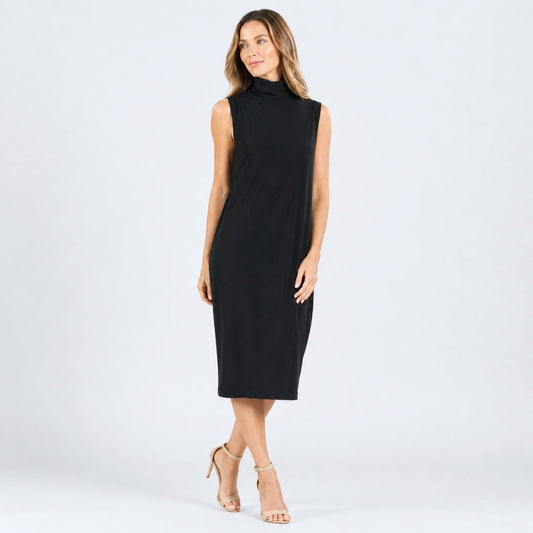 Signature Mock Neck Midi Dress - Black - Final Sale! | Clara Sunwoo