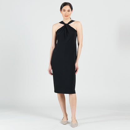 Grecian Halter Midi Sheath Dress - Black - Final Sale! | Clara Sunwoo