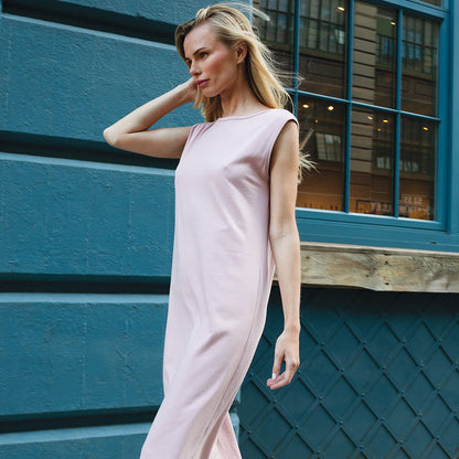 Modal Cotton - Reversible Cut Out Midi Dress - Mauve - Final Sale! | Clara Sunwoo