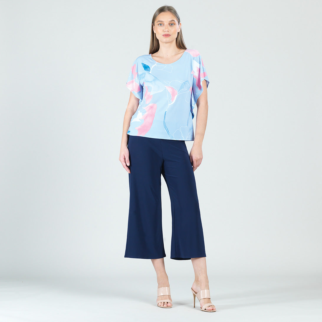 Flutter Sleeve Top - Floral Sketch-Peri - Final Sale | Clara Sunwoo