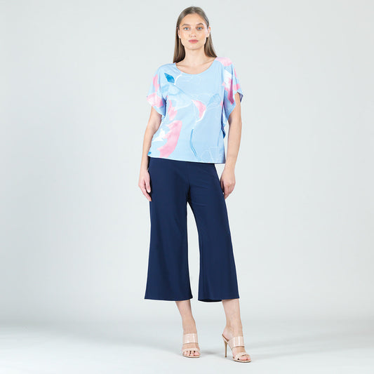Flutter Sleeve Top - Floral Sketch-Peri - Final Sale | Clara Sunwoo