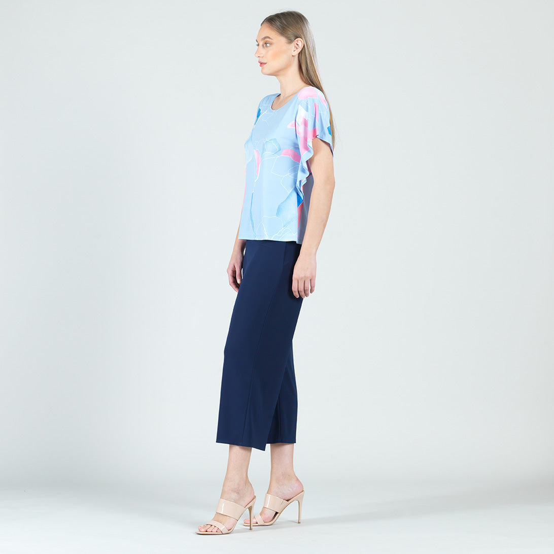 Flutter Sleeve Top - Floral Sketch-Peri - Final Sale | Clara Sunwoo