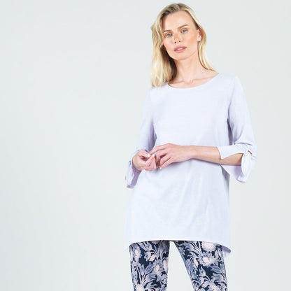 Peach Knit - Tie Cuff Side Vent Tunic - Lavender - Final Sale! | Clara Sunwoo