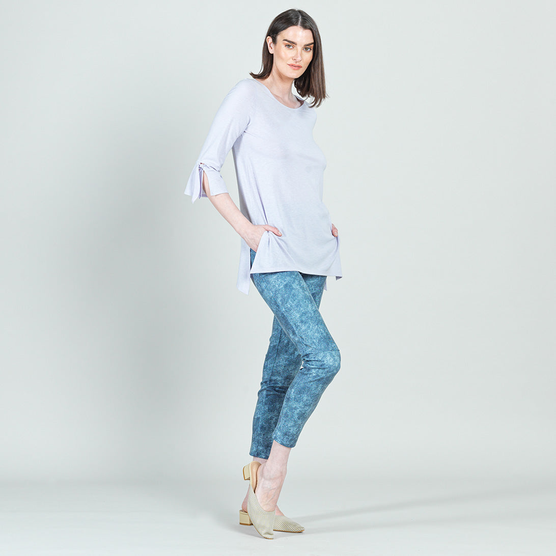 Peach Knit - Tie Cuff Side Vent Tunic - Lavender - Final Sale! | Clara Sunwoo