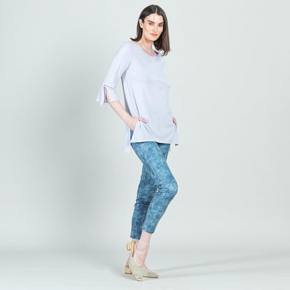 Peach Knit - Tie Cuff Side Vent Tunic - Lavender - Final Sale! | Clara Sunwoo