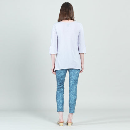 Peach Knit - Tie Cuff Side Vent Tunic - Lavender - Final Sale! | Clara Sunwoo