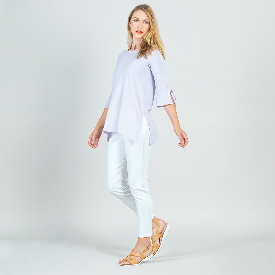Peach Knit - Tie Cuff Side Vent Tunic - Lavender - Final Sale! | Clara Sunwoo