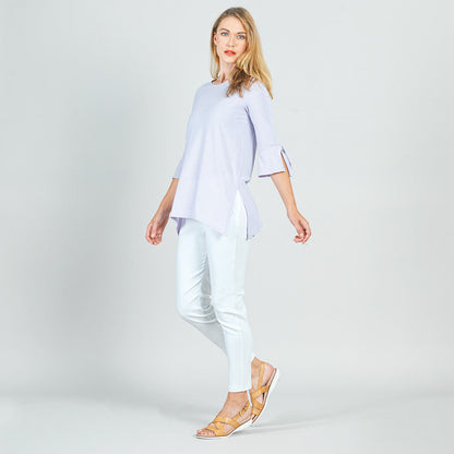 Peach Knit - Tie Cuff Side Vent Tunic - Lavender - Final Sale! | Clara Sunwoo