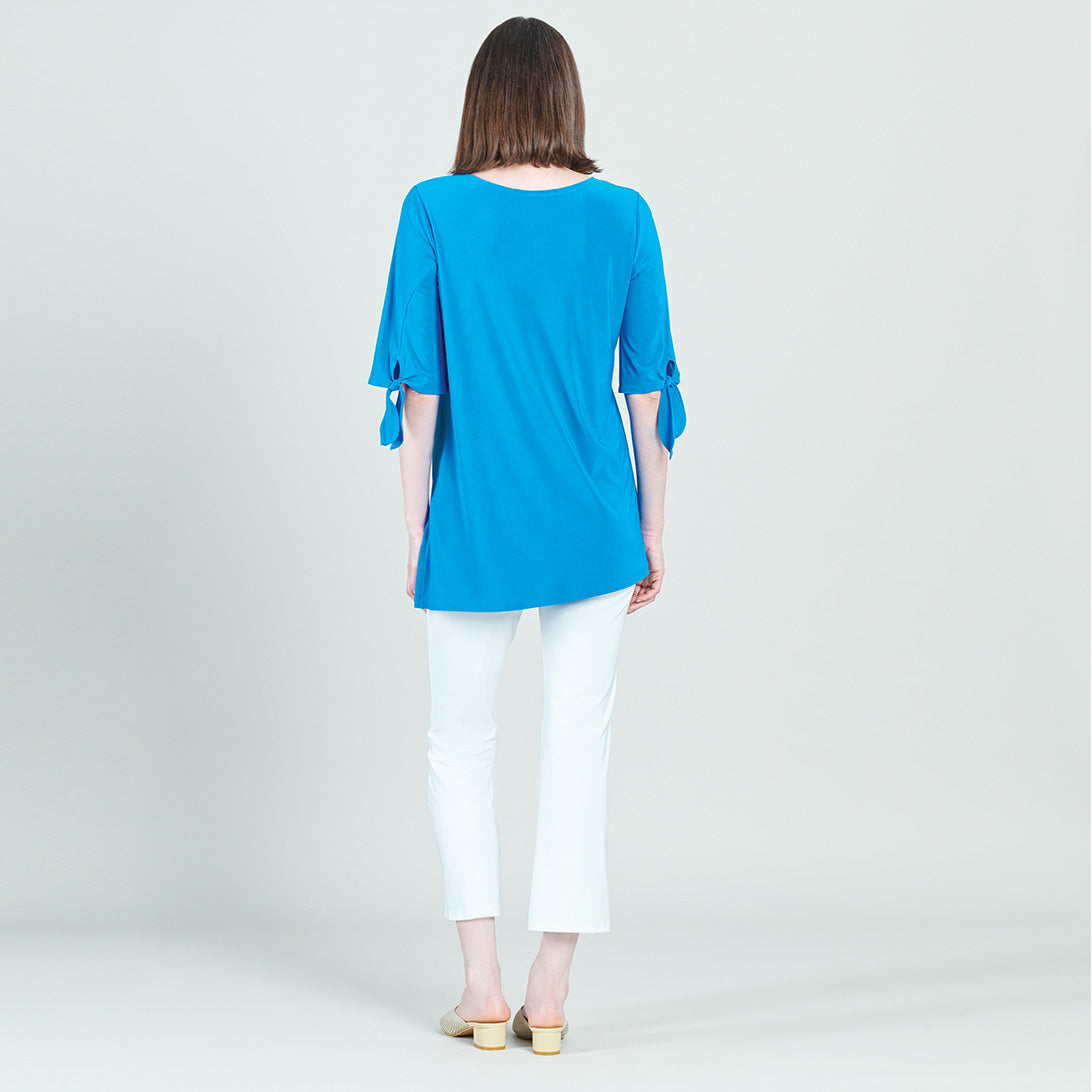 Tie Cuff Asymmetrical Vent Tunic - Brilliant Blue - Final Sale | Clara Sunwoo