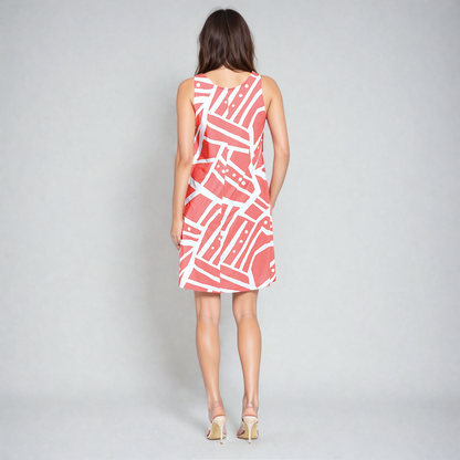 Jewel Neck Swing Dress - Stripes+Dots - Final Sale! | Clara Sunwoo