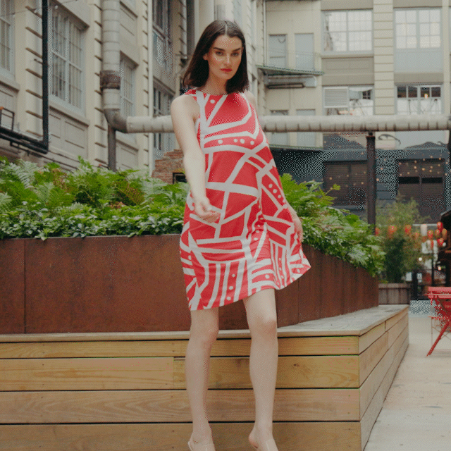 Jewel Neck Swing Dress - Stripes+Dots - Final Sale! | Clara Sunwoo