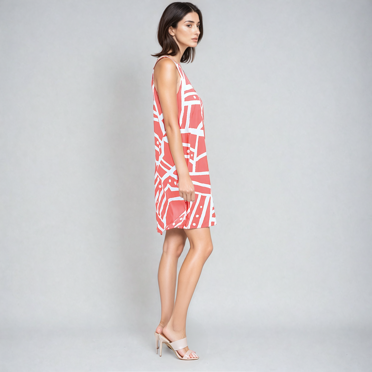 Jewel Neck Swing Dress - Stripes+Dots - Final Sale! | Clara Sunwoo