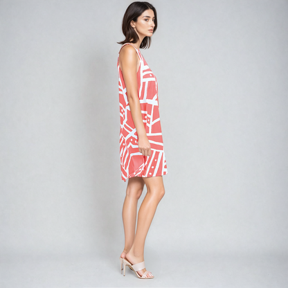 Jewel Neck Swing Dress - Stripes+Dots - Final Sale! | Clara Sunwoo