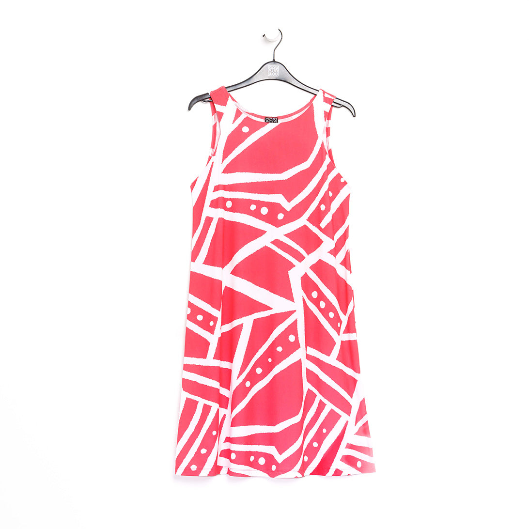 Jewel Neck Swing Dress - Stripes+Dots - Final Sale! | Clara Sunwoo