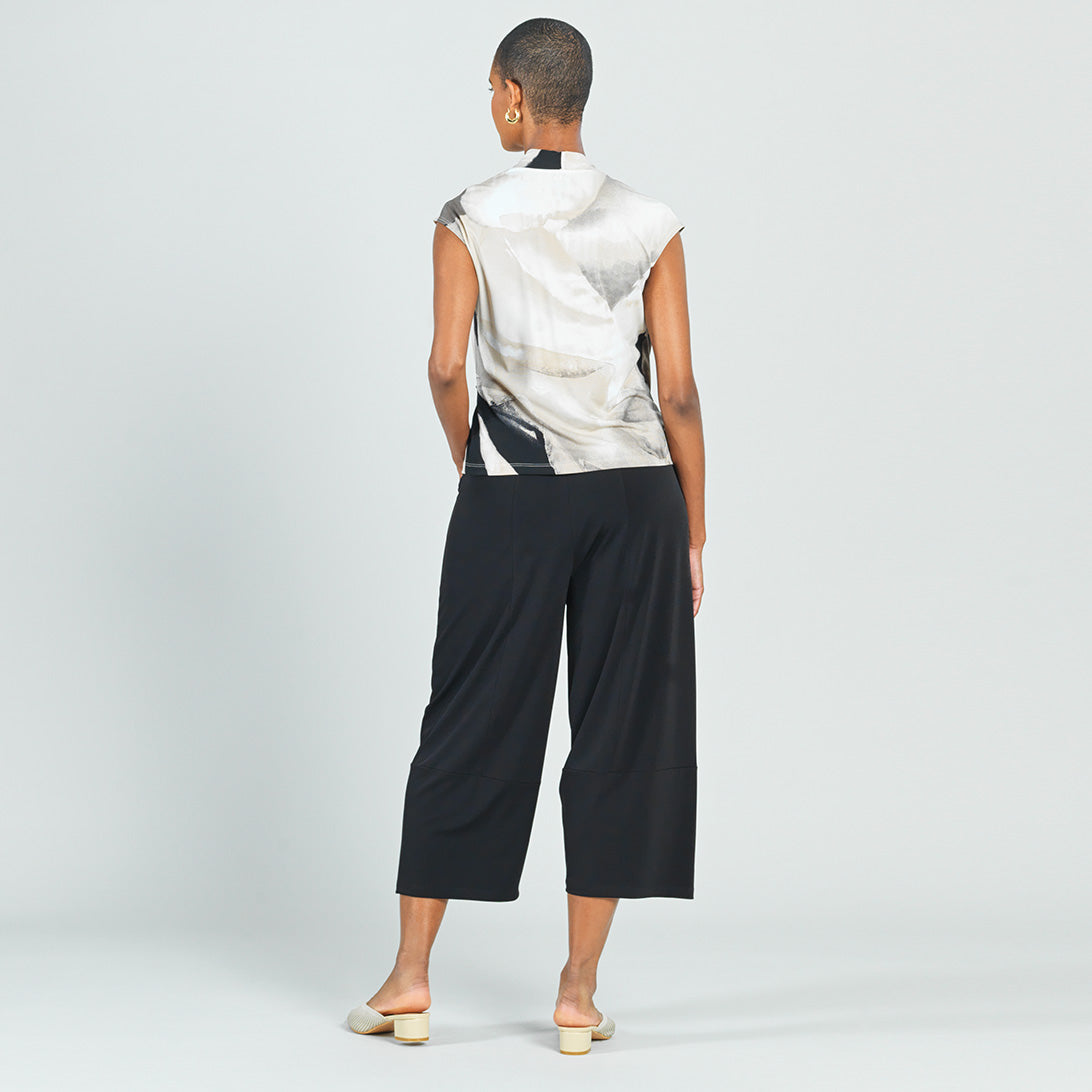 Crossover Faux Wrap Top - Watercolor - Final Sale | Clara Sunwoo