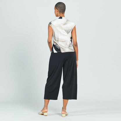 Crossover Faux Wrap Top - Watercolor - Final Sale | Clara Sunwoo