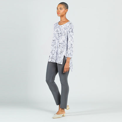 Textured Parachute Hem Tunic - Floral Rain-Grey - Final Sale! | Clara Sunwoo