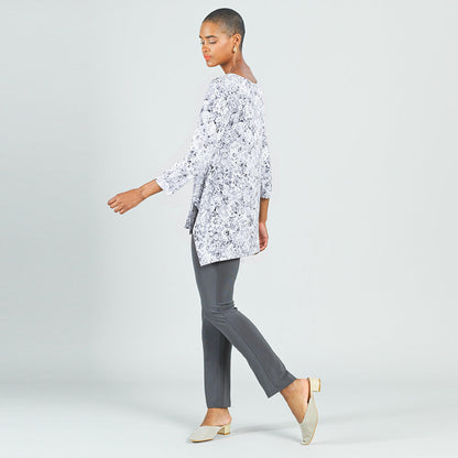 Textured Parachute Hem Tunic - Floral Rain-Grey - Final Sale! | Clara Sunwoo