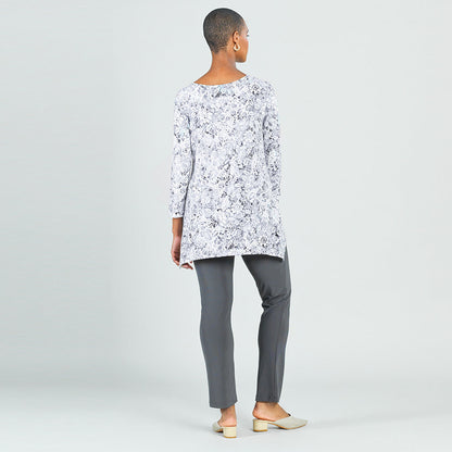 Textured Parachute Hem Tunic - Floral Rain-Grey - Final Sale! | Clara Sunwoo
