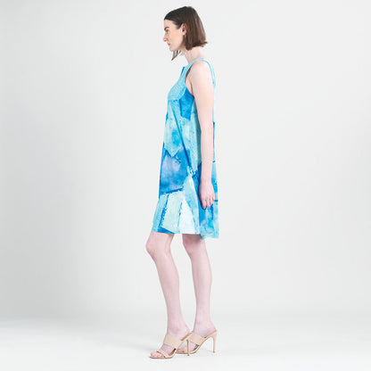 Jewel Neck Swing Dress - Water Splash - Final Sale! | Clara Sunwoo