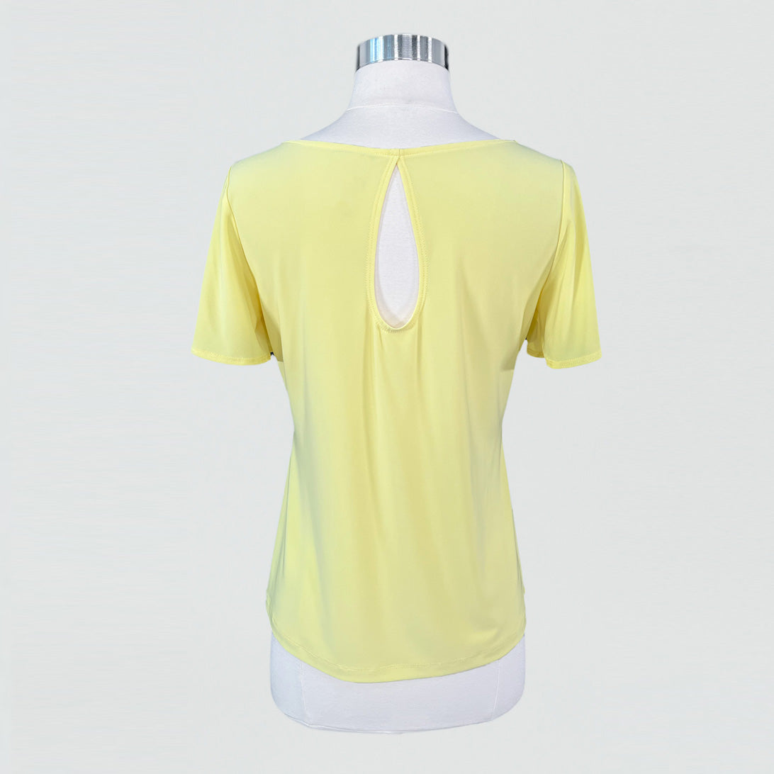 Back Keyhole Flounce Sleeve Top - Yellow - Final Sale! | Clara Sunwoo