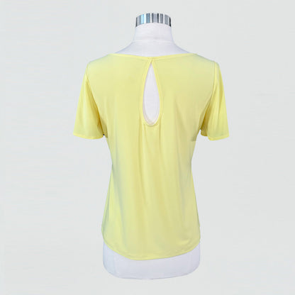 Back Keyhole Flounce Sleeve Top - Yellow - Final Sale! | Clara Sunwoo
