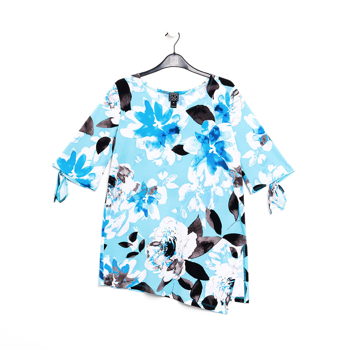 Tie Cuff Asymmetrical Vent Tunic - Floral Petal - Final Sale | Clara Sunwoo