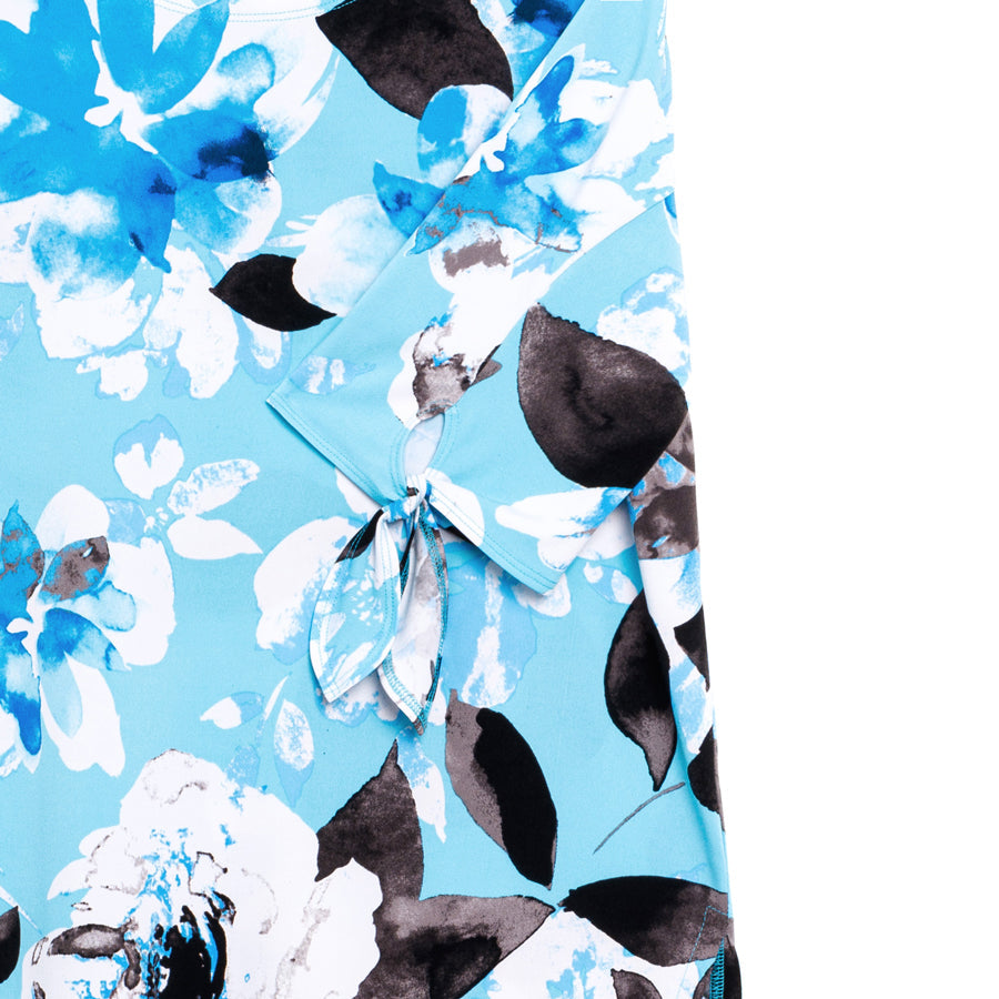 Tie Cuff Asymmetrical Vent Tunic - Floral Petal - Final Sale | Clara Sunwoo