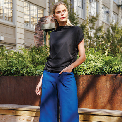 Modal Cotton - Funnel Neck Side Cinched Top - Black - Final Sale! | Clara Sunwoo
