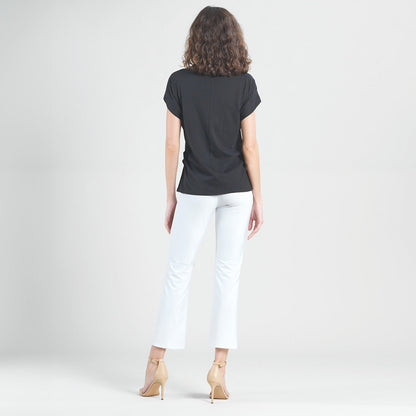 Modal Cotton - Funnel Neck Side Cinched Top - Black - Final Sale! | Clara Sunwoo