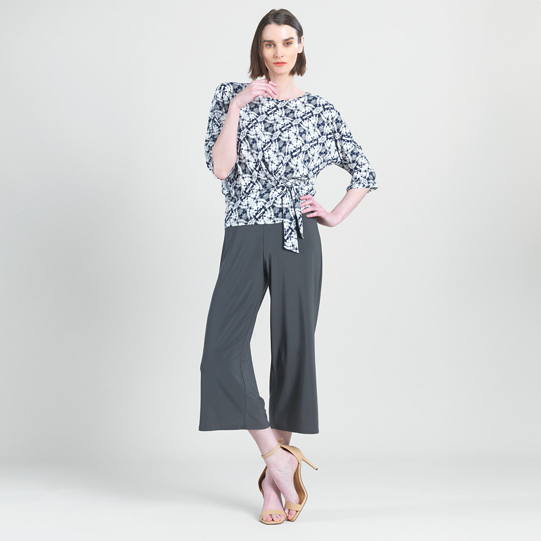 Textured Side Tie Top - Circle Emblem - Final Sale! | Clara Sunwoo