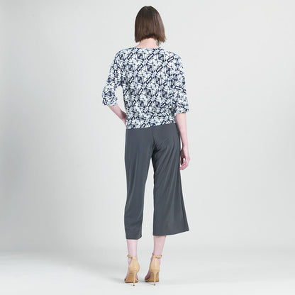 Textured Side Tie Top - Circle Emblem - Final Sale! | Clara Sunwoo