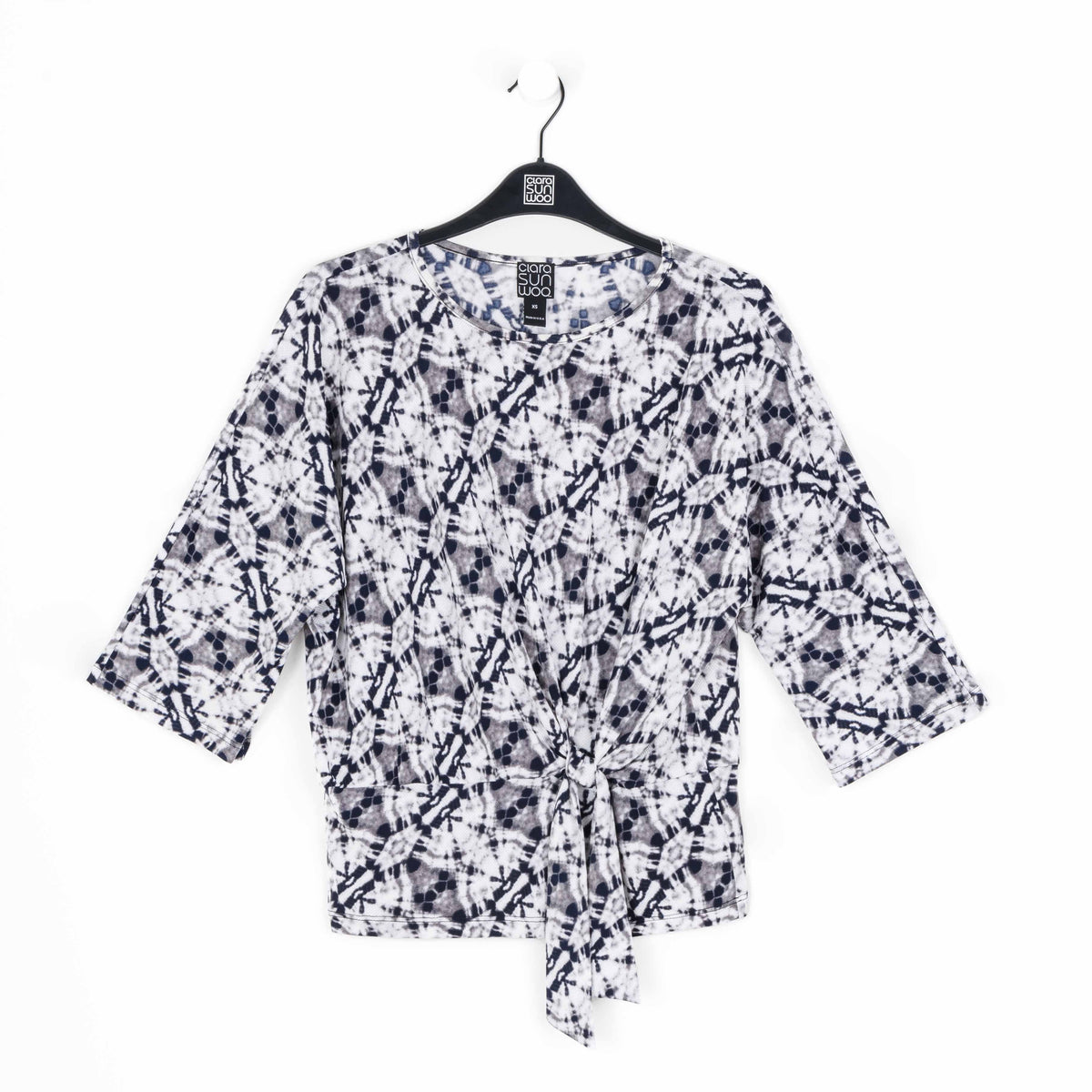 Textured Side Tie Top - Circle Emblem - Final Sale! | Clara Sunwoo