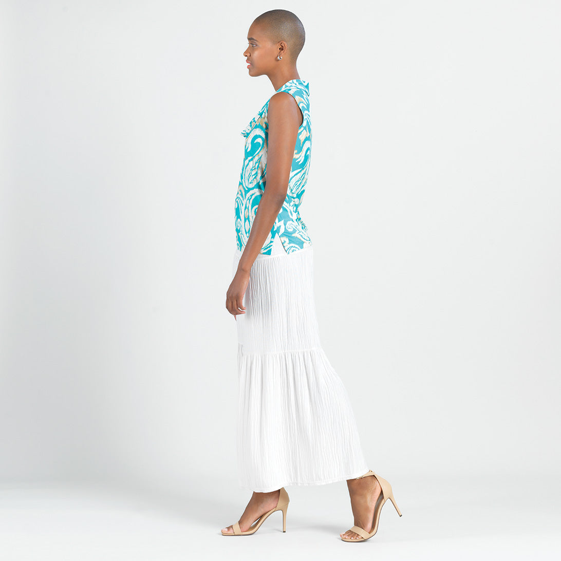 Butter Knit - Sleeveless Draped Cowl Neck Top - Paisley Lotus - Final Sale! | Clara Sunwoo