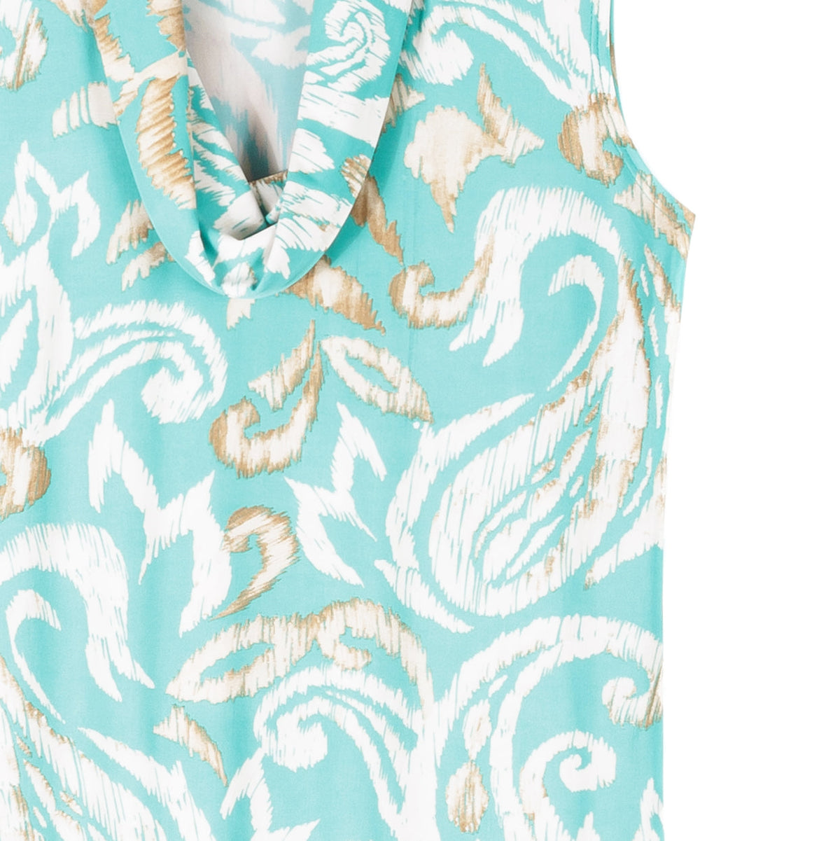 Butter Knit - Sleeveless Draped Cowl Neck Top - Paisley Lotus - Final Sale! | Clara Sunwoo