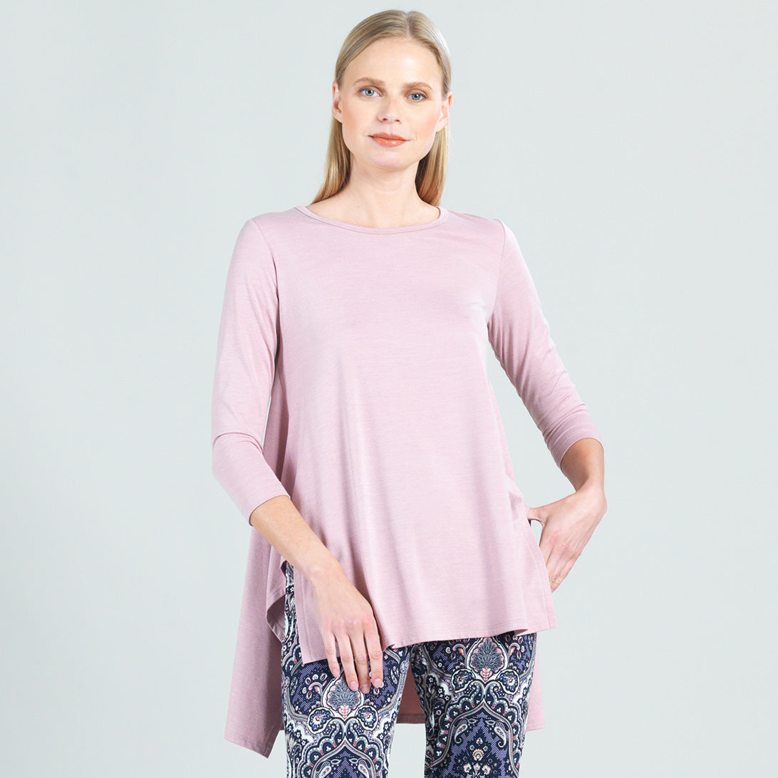 Peach Knit - Round Neck Envelope Hem Tunic - Blush - Final Sale! | Clara Sunwoo
