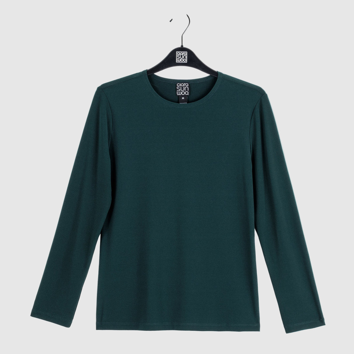 Signature Crew Neck Top - Hunter Green - Final Sale | Clara Sunwoo