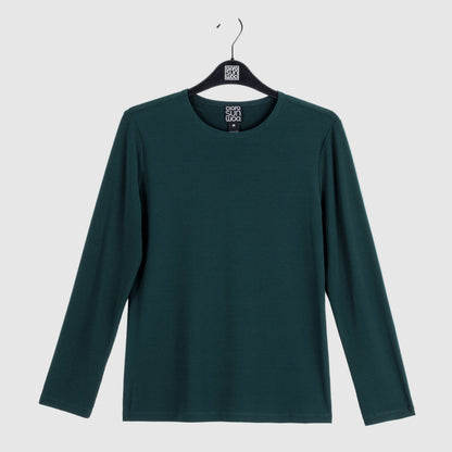 Signature Crew Neck Top - Hunter Green - Final Sale | Clara Sunwoo