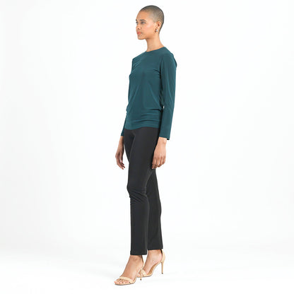 Signature Crew Neck Top - Hunter Green - Final Sale | Clara Sunwoo