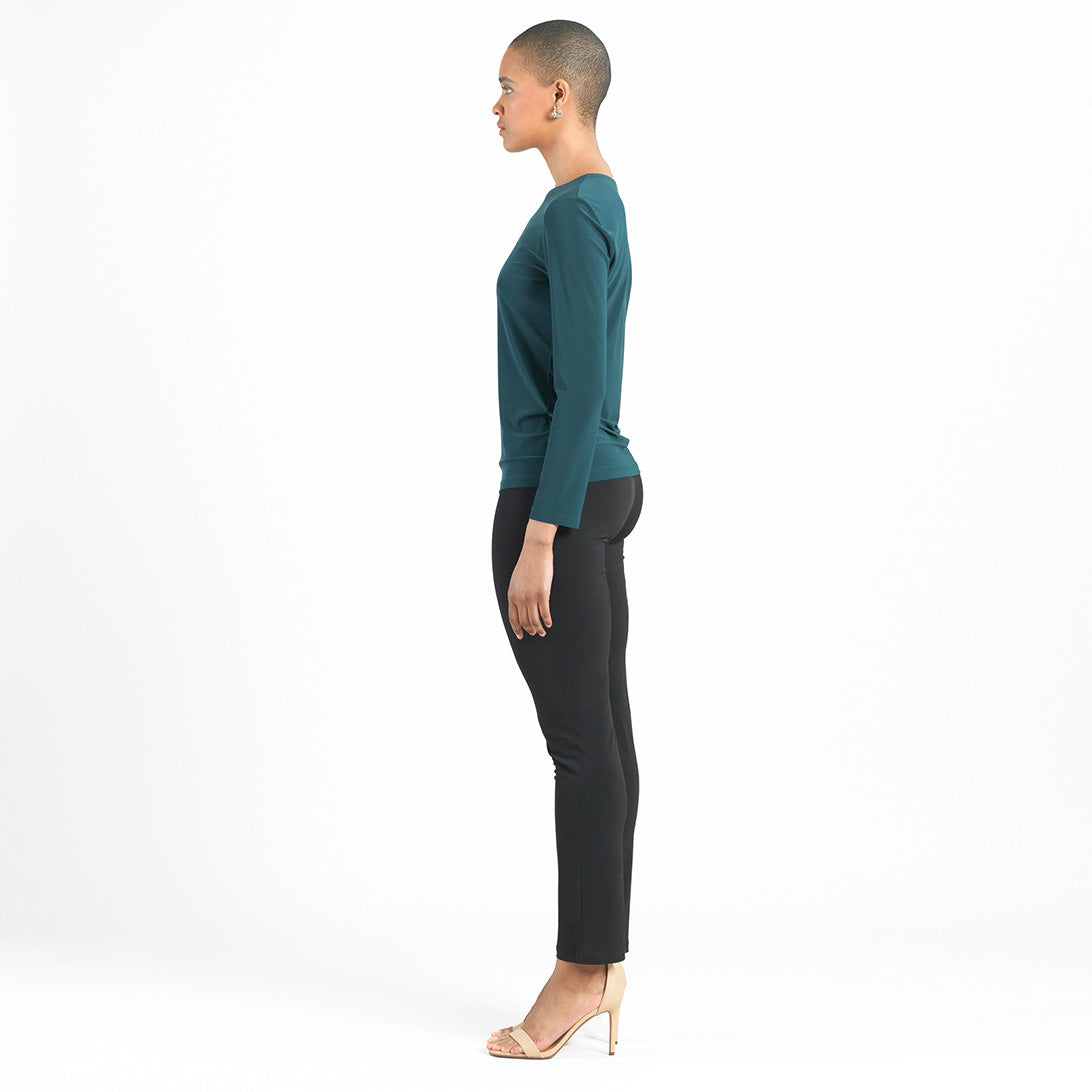 Signature Crew Neck Top - Hunter Green - Final Sale | Clara Sunwoo