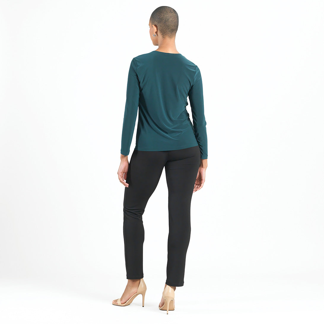 Signature Crew Neck Top - Hunter Green - Final Sale | Clara Sunwoo