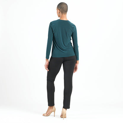 Signature Crew Neck Top - Hunter Green - Final Sale | Clara Sunwoo