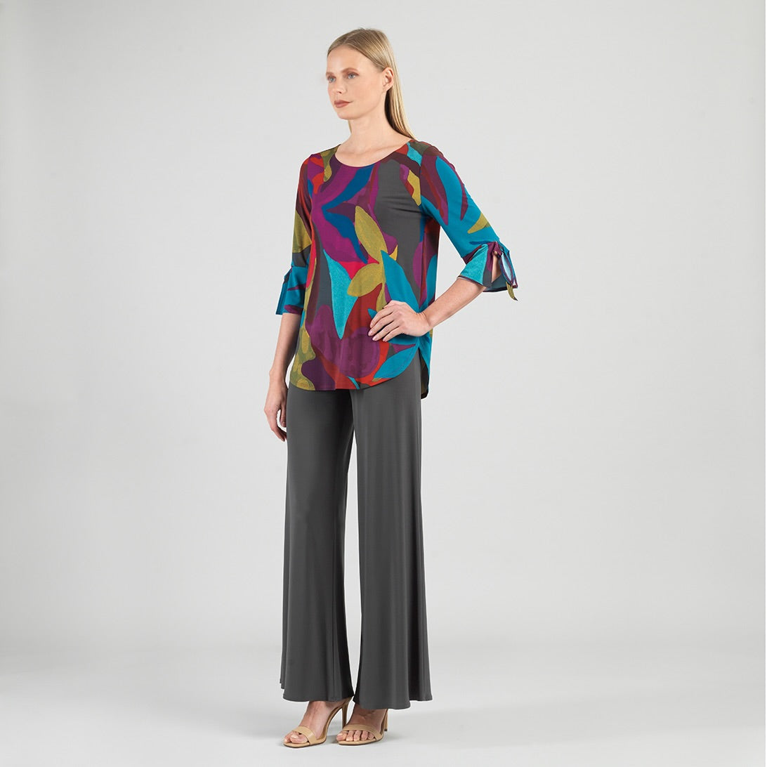 Tie Cuff Curved Hem Tunic - Petal Burst - Final Sale | Clara Sunwoo